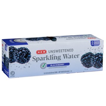 H-E-B Unsweetened Blackberry Sparkling Water 12 pk Cans