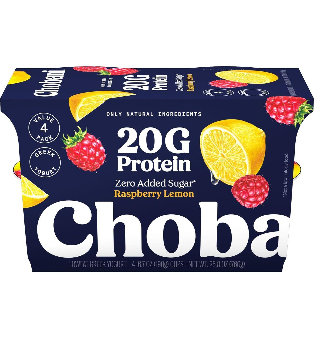 Chobani 20G Protein Low Fat Raspberry Lemon Greek Yogurt - Shop Yogurt ...