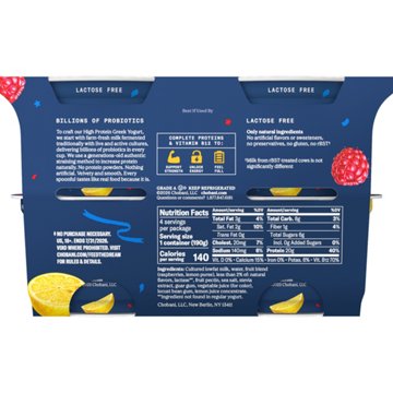 Chobani 20G Protein Low Fat Raspberry Lemon Greek Yogurt