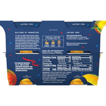 Chobani 20G Protein Mango Low Fat Greek Yogurt