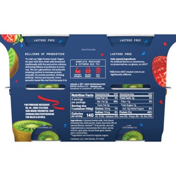 Chobani 20G Protein Strawberry Kiwi Low Fat Greek Yogurt