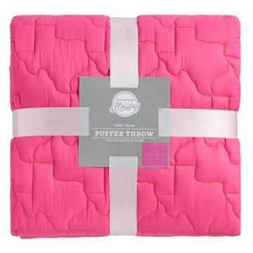 Destination Holiday Texas Puffer Throw Blanket - Pink, 50" x 60"