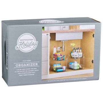 Destination Holiday 2-Tiered Under the Sink Organizer, 11.8" x 7.4" x 10.2"
