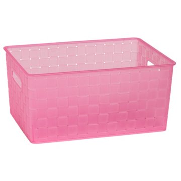Destination Holiday Medium Jelly Weave Storage Bin - Pink, 12.2" x 8.9" x 5.7"