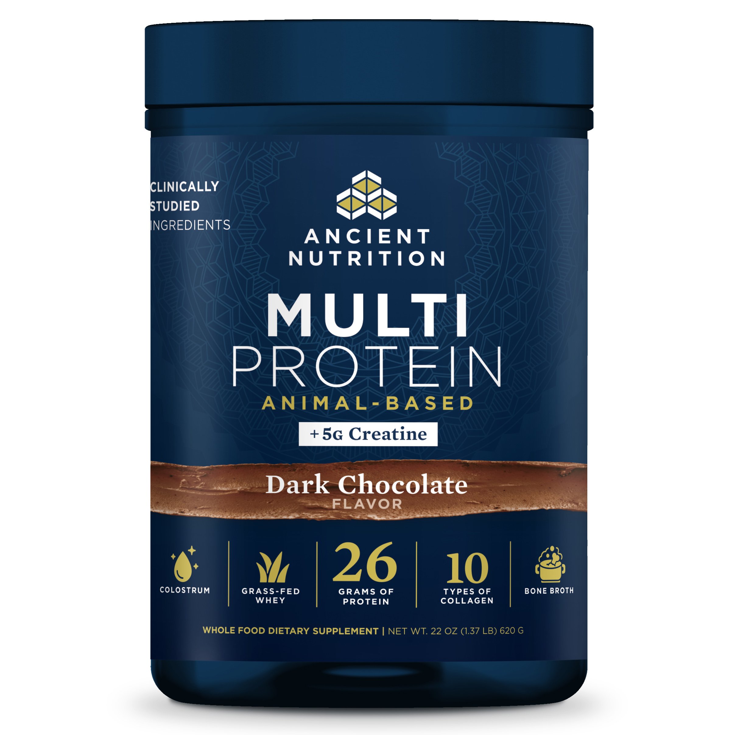 Ancient Nutrition Creatine + Multi Protein Powder - Dark Chocolate, 22 ...