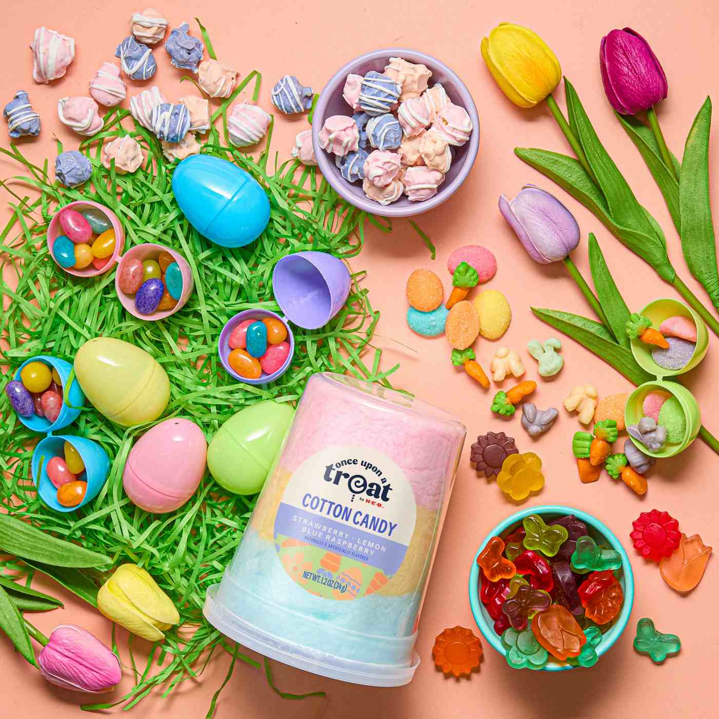 Once Upon a Treat by H-E-B Berry Peachy Candy-Coated Easter Popcorn; image 3 of 8