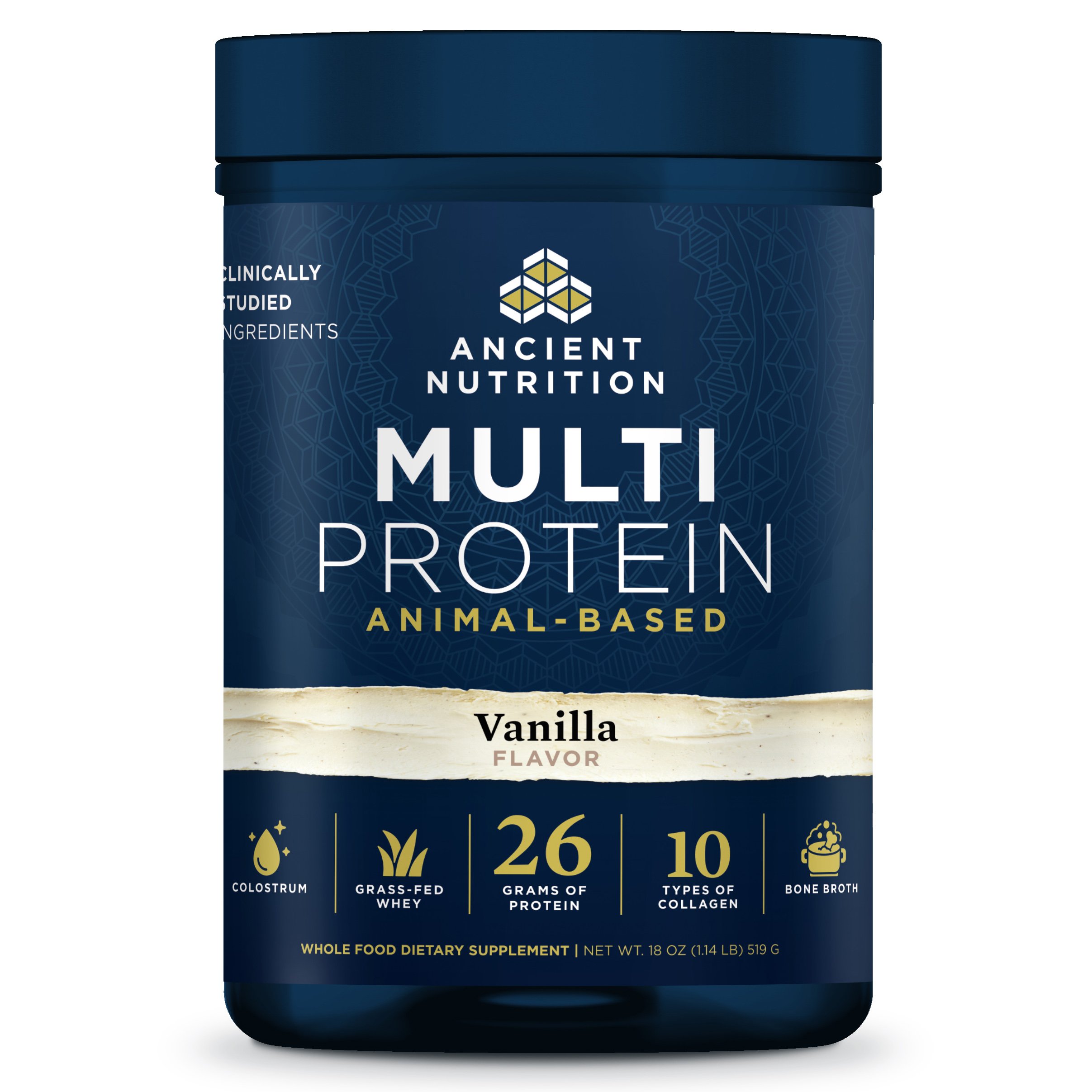 Ancient Nutrition Animal-Based 26g Multi Protein Powder - Vanilla, 18 ...