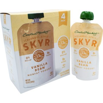 Central Market 13g Protein Skyr Nonfat Yogurt Pouch - Vanilla Bean