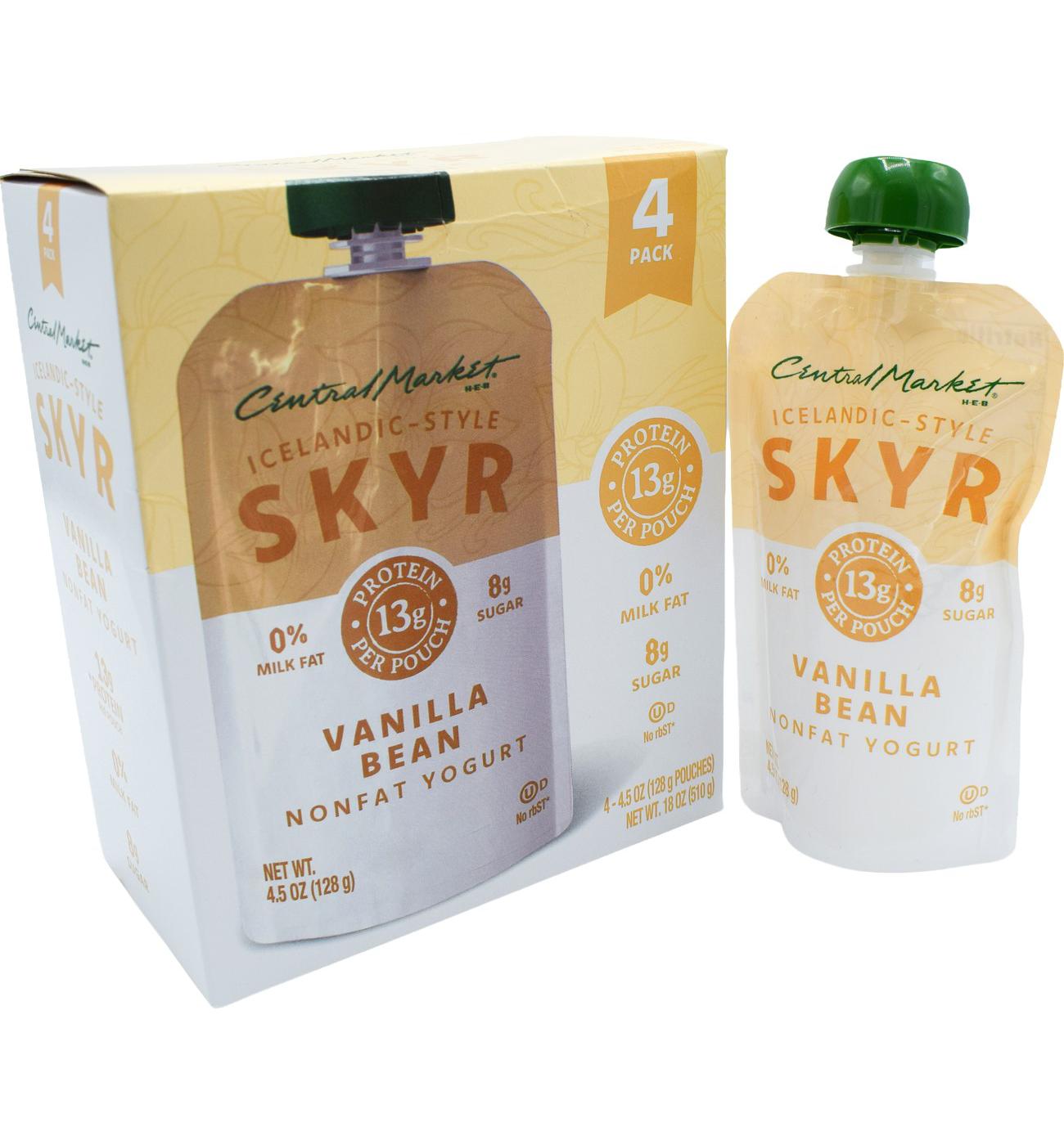 Central Market 13g Protein Skyr Nonfat Yogurt Pouch - Vanilla Bean; image 4 of 4