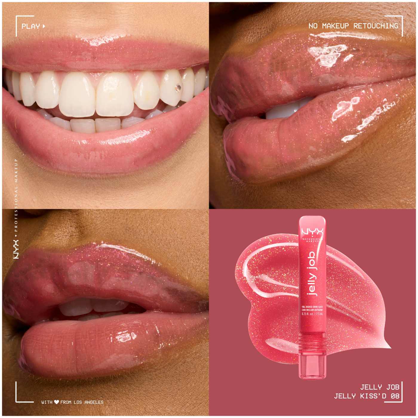 NYX Jelly Job Smooth Shine Lip Gloss - Kissed; image 4 of 7