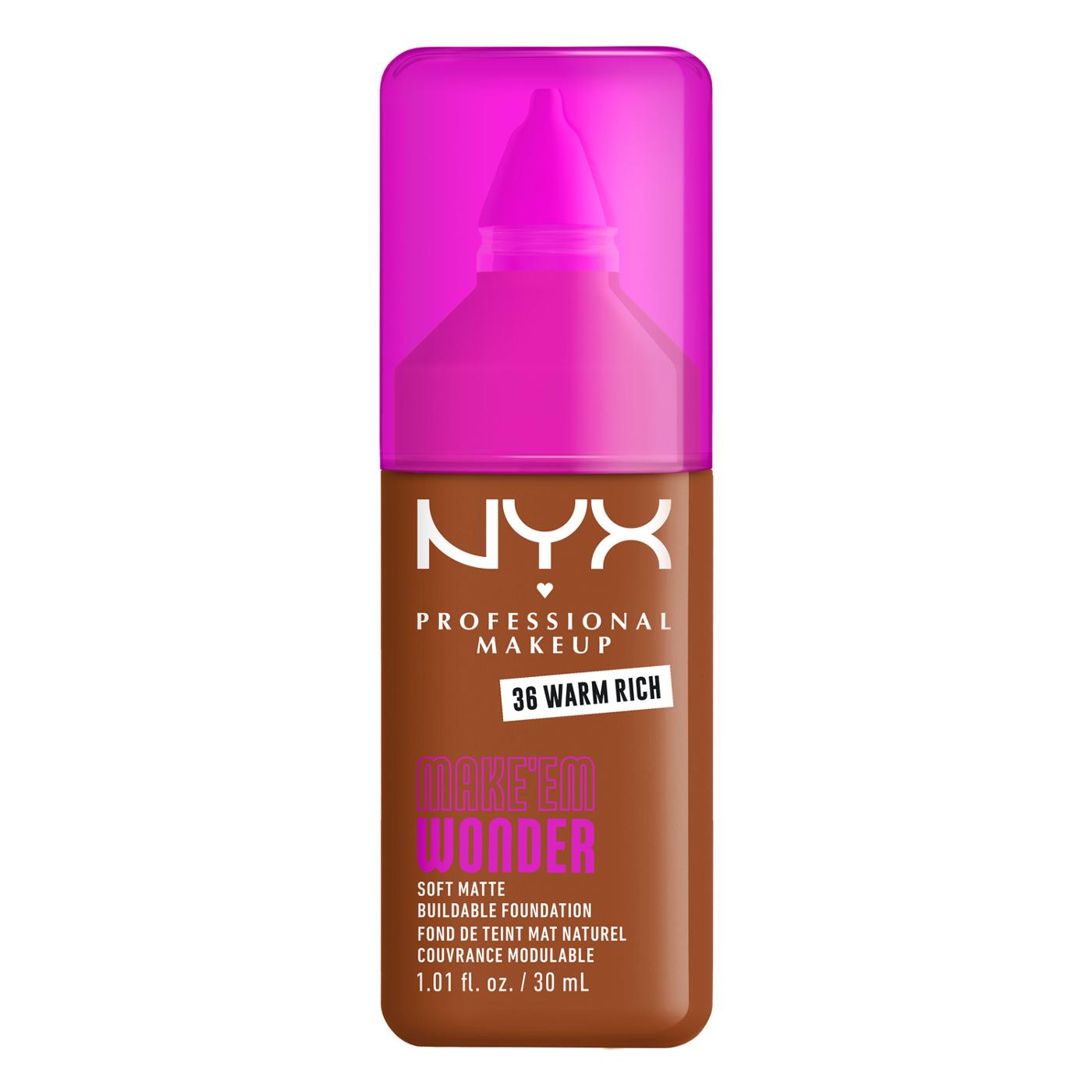 NYX Make 'Em Wonder 24 Hour True To Skin Foundation - Warm Rich; image 1 of 2