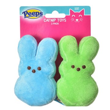 Peeps Bunny Plush Catnip Toy Pack - Assorted Colors, 2 ct
