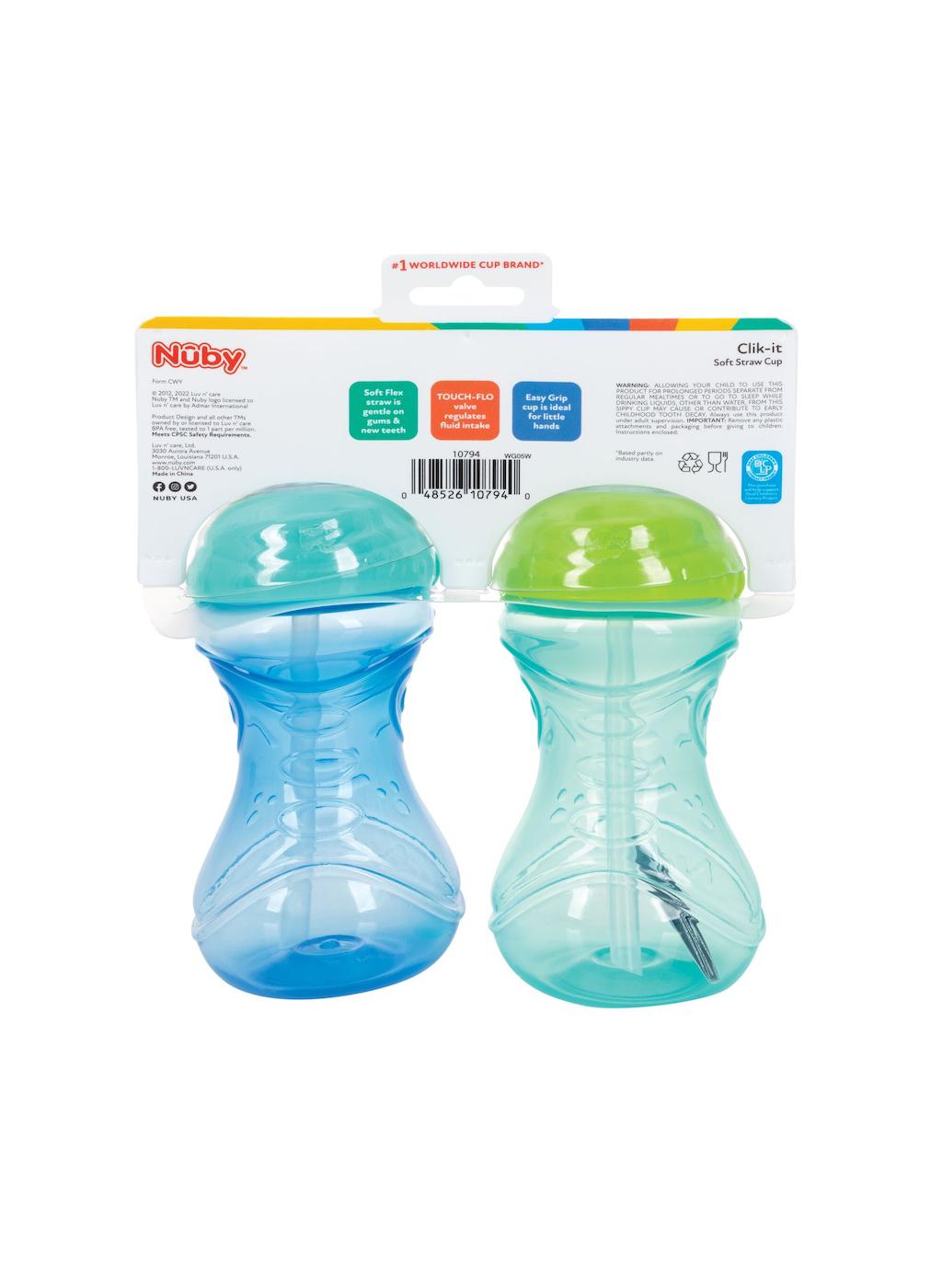 Nuby Clik It Soft Straw Cups; image 3 of 3