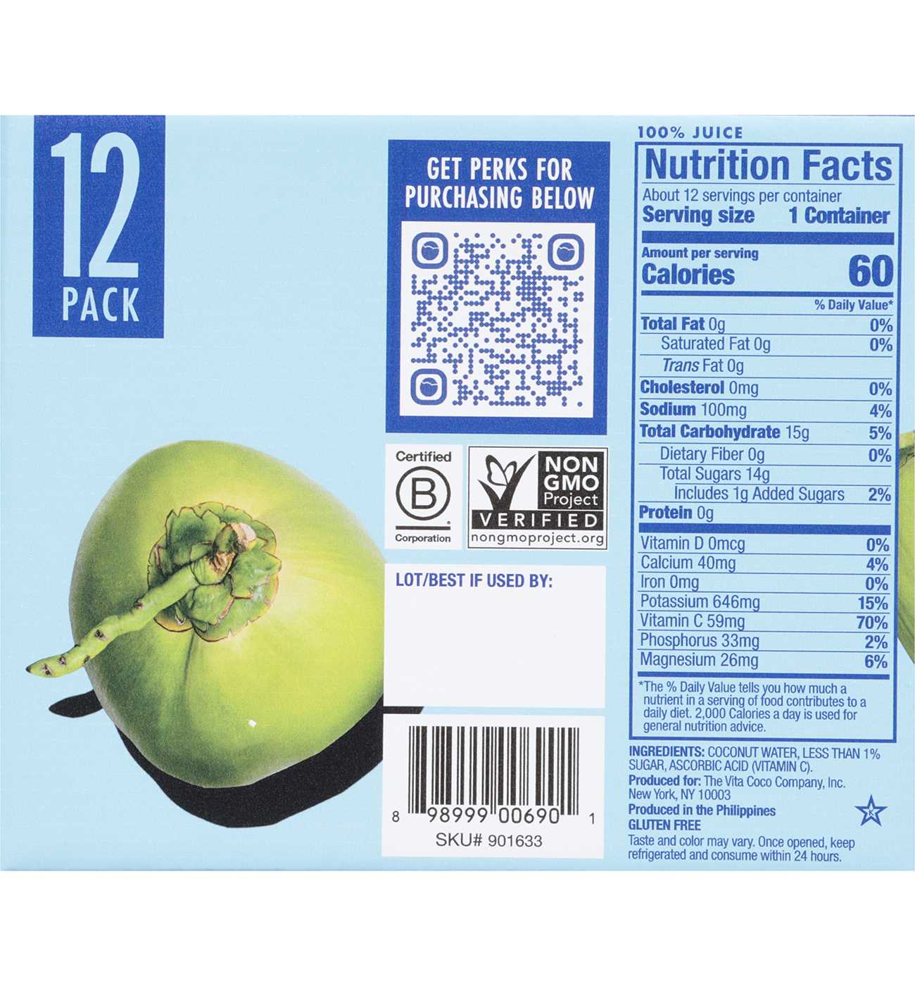 Vita Coco Coconut Water 12 pk Cartons; image 4 of 4