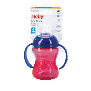 Nuby Grip N' Sip Soft Spout Trainer 8 oz Cup - Colors May Vary