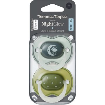 Tommee Tippee Night Glow Pacifiers for 18-36 Months, 2 ct