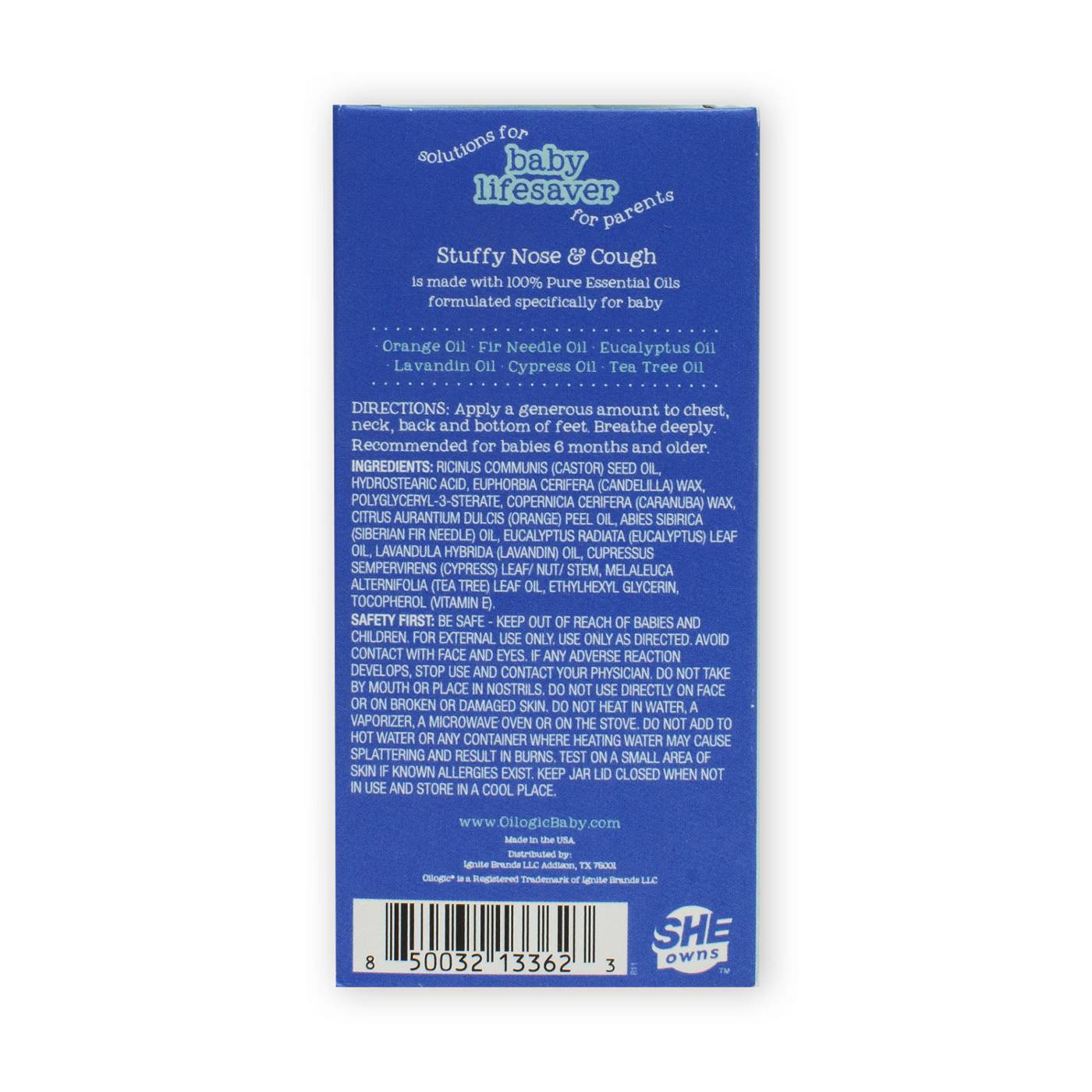 Oilogic Baby Stuffy Nose & Cough Vapor Chest Rub; image 2 of 2