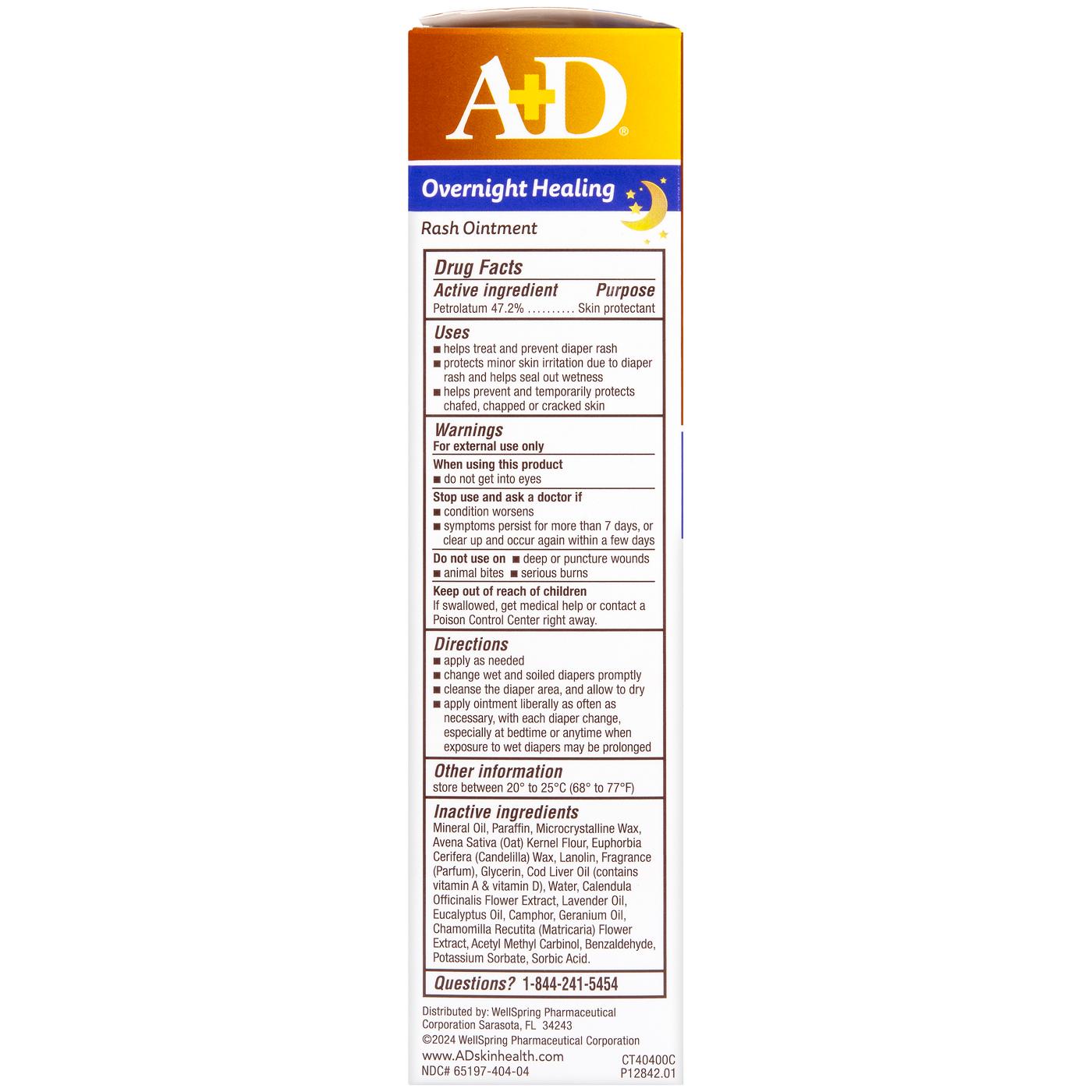 A+D Overnight Healing Rash Ointment; image 4 of 4