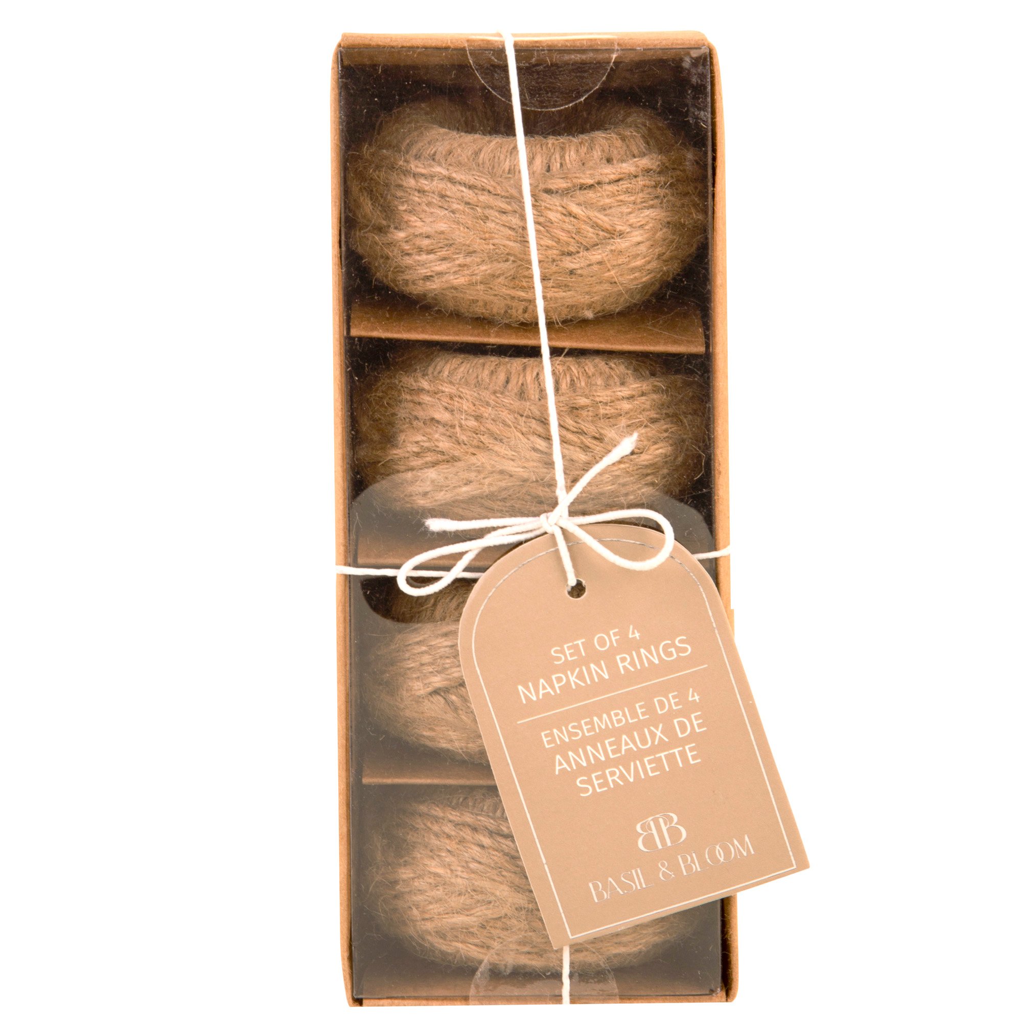 Basil & Bloom Knotted Jute Napkin Ring Set - Shop Seasonal decor at H-E-B
