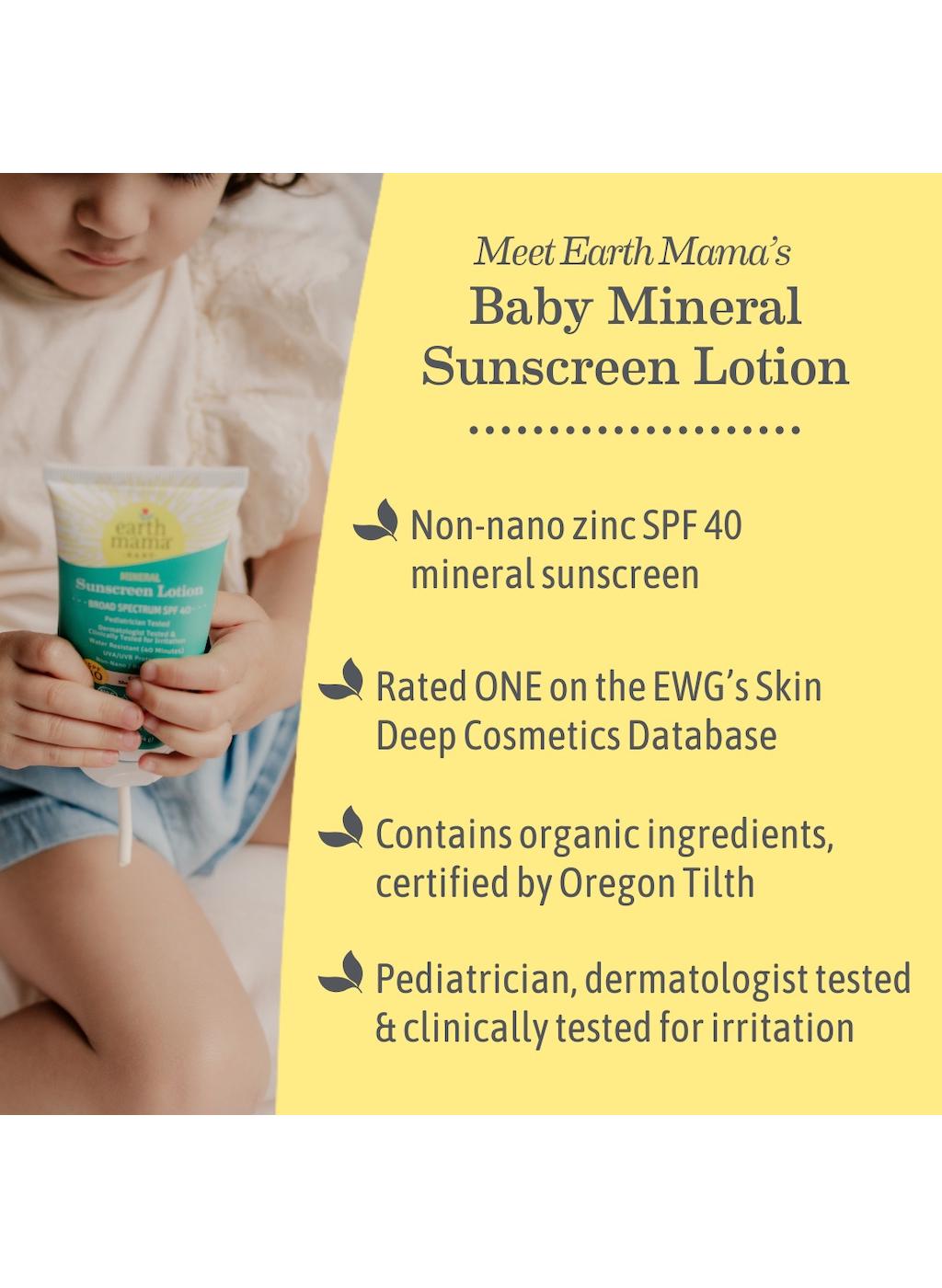 Earth Mama Baby Mineral Sunscreen Lotion - SPF 40; image 2 of 10