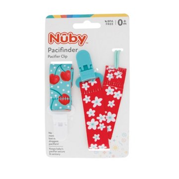 Nuby Pacifinder Pacifier Clip - Pattern May Vary, 2 ct