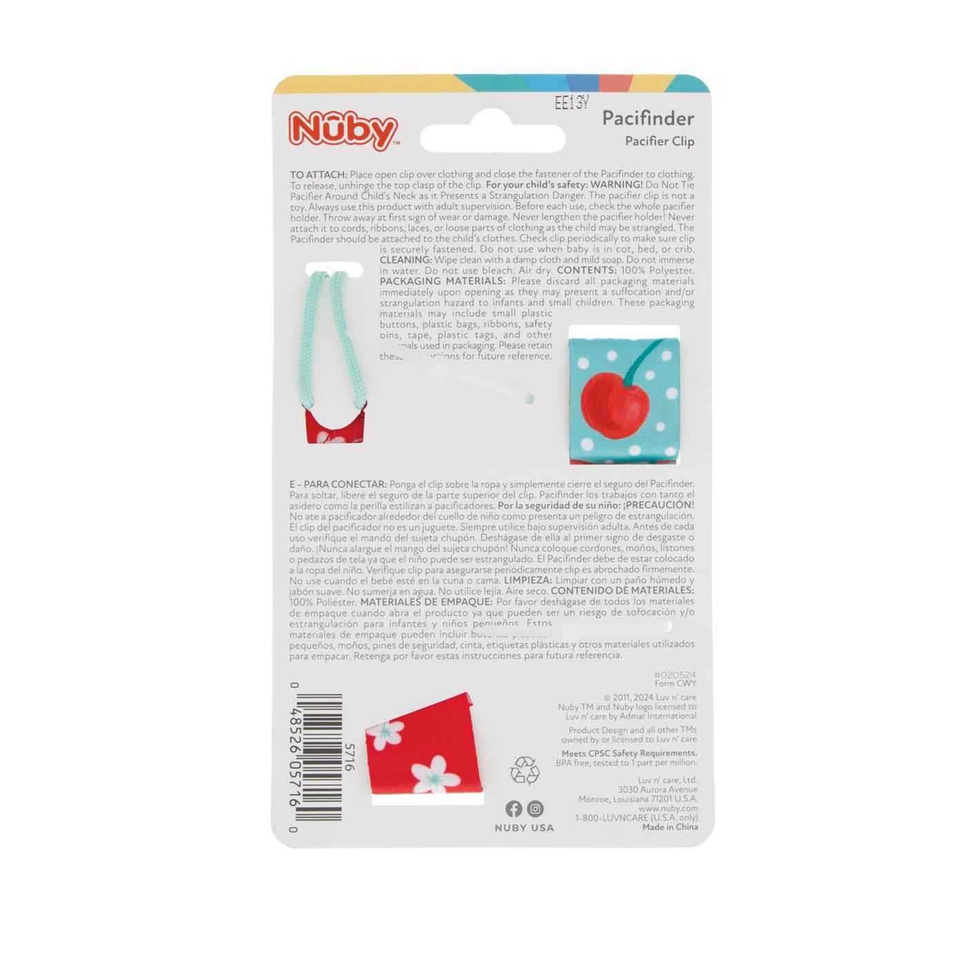 Nuby Pacifinder Pacifier Clip - Pattern May Vary; image 3 of 3