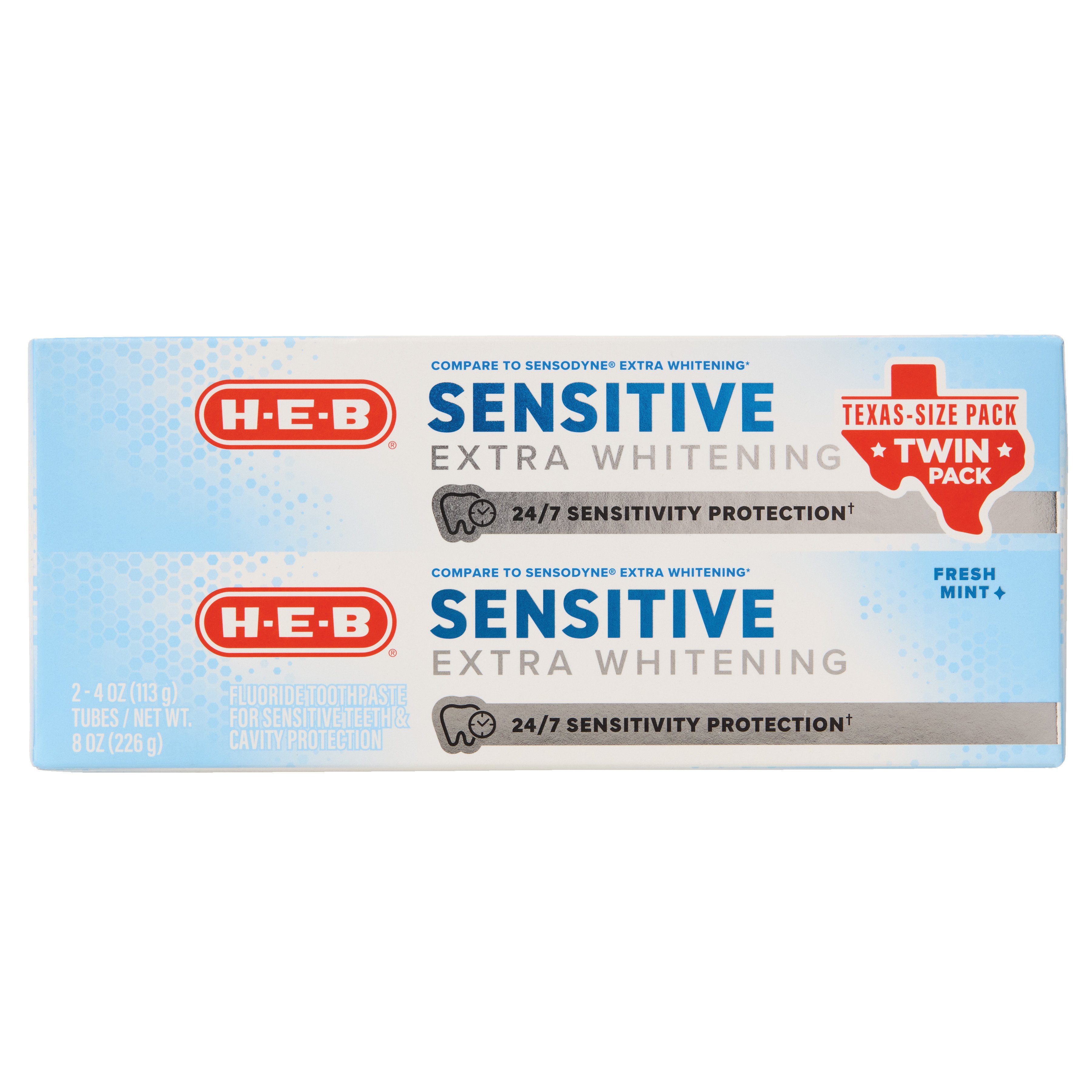 H-E-B Sensitive Extra Whitening Toothpaste - Fresh Mint, Texas-Size ...