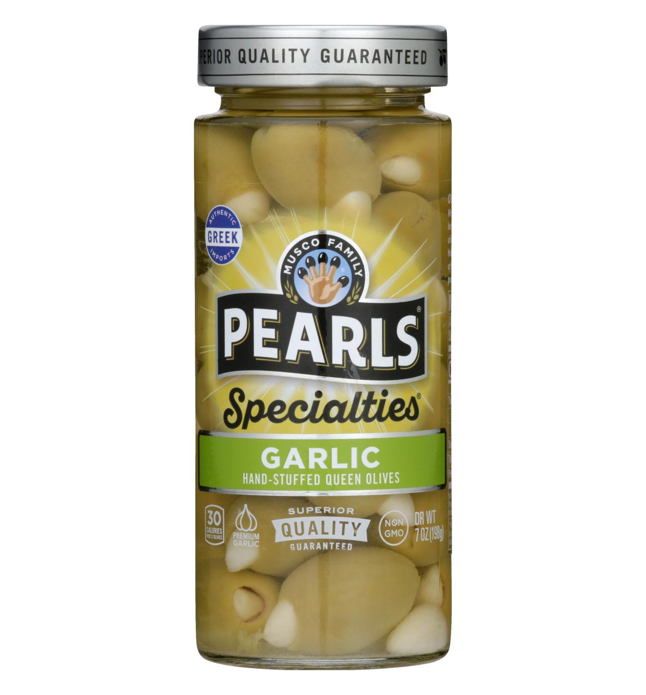 Musco Family Olive Co. Pearls Specialties Garlic Hand-Stuffed Queen Olives; image 1 of 7