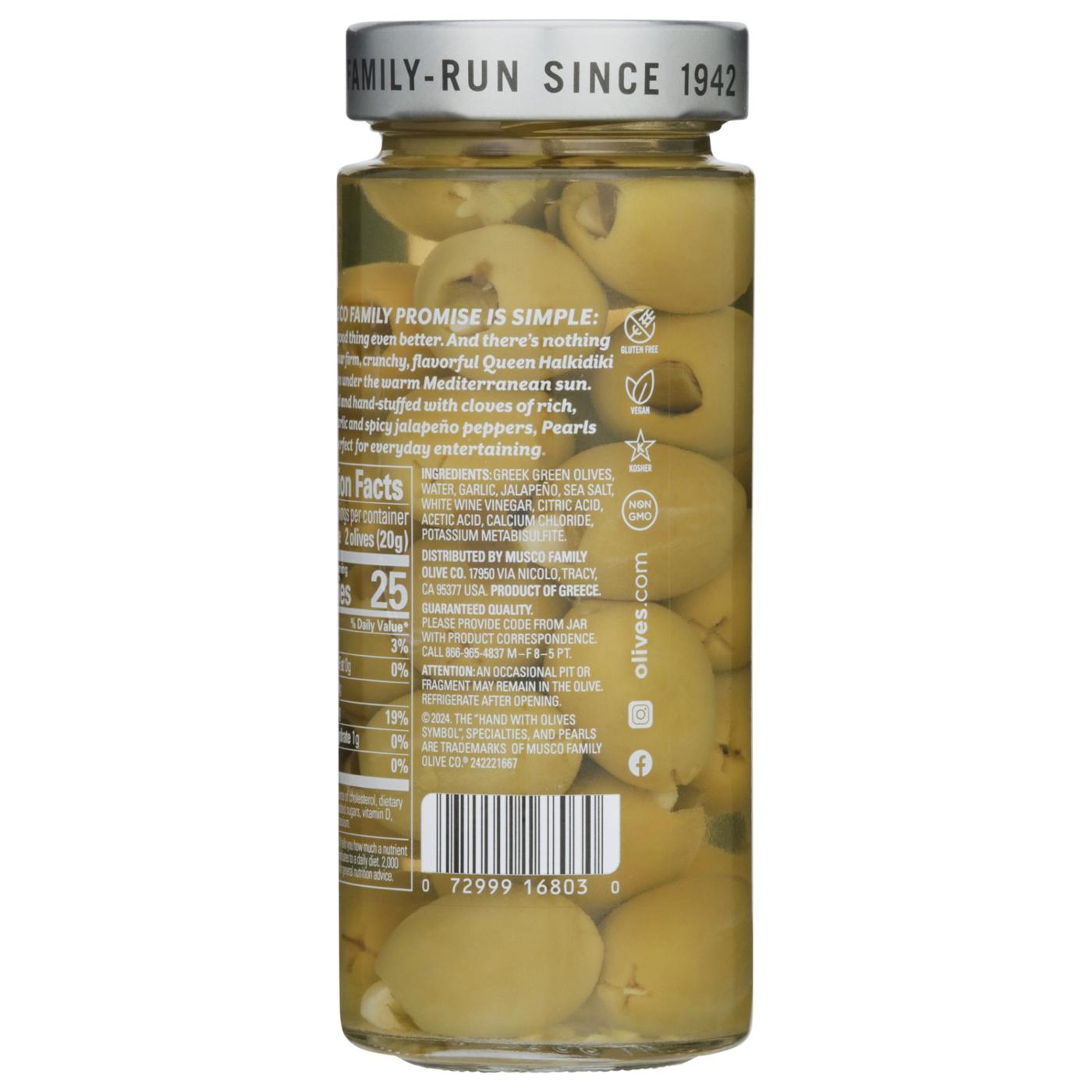 Musco Family Olive Co. Pearls Specialties Garlic Jalapeno Double Stuffed Queen Olives; image 4 of 7