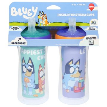 Tomy Bluey 9 oz Insulated Straw Cups, 2 ct