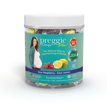 Preggie Drops Plus Vitamin B6 For Morning Sickness - Sour Raspberry & Sour Lemon Lozenges