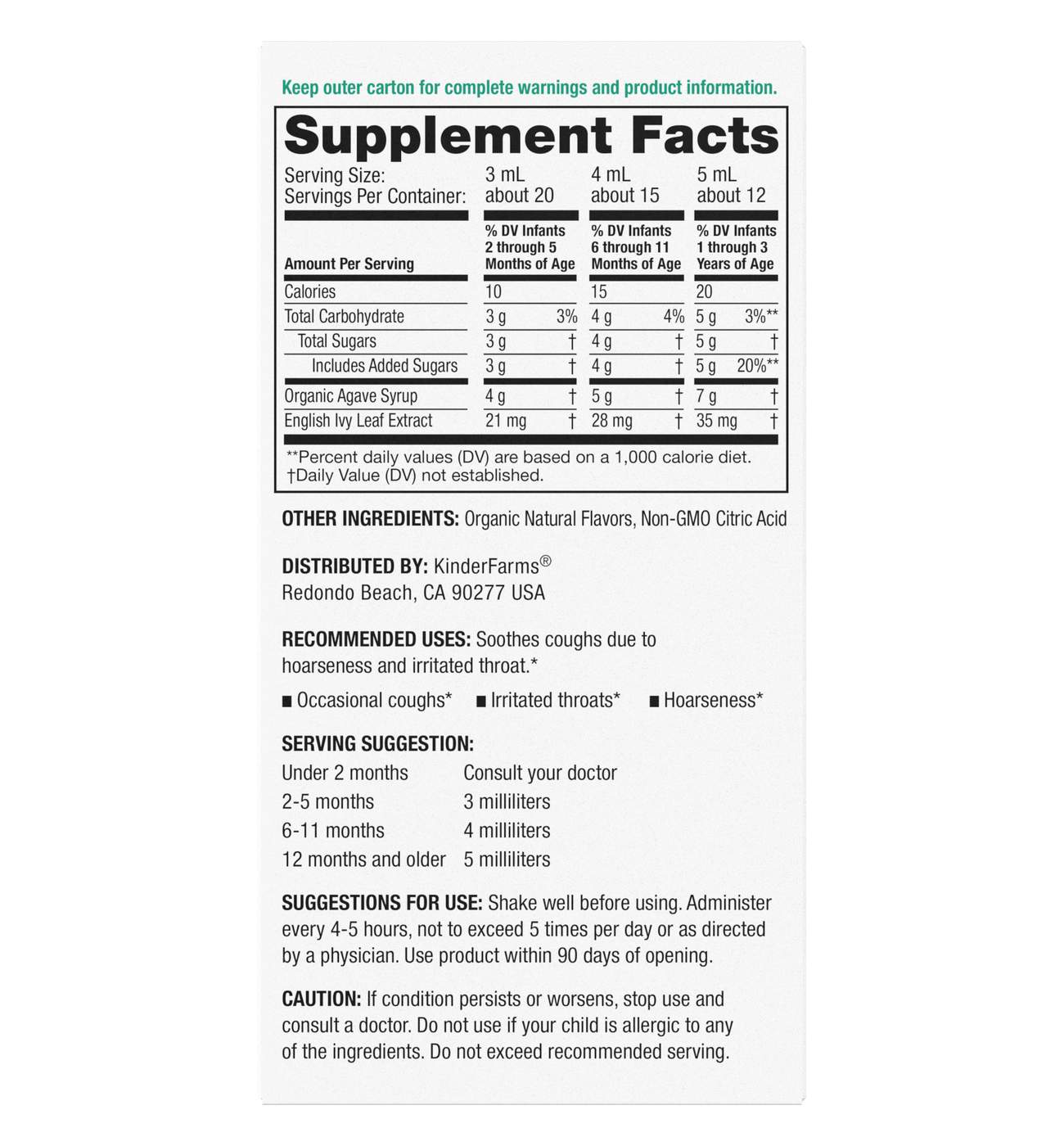 KinderMed Infants Cough Plus Syrup - Cherry; image 3 of 3