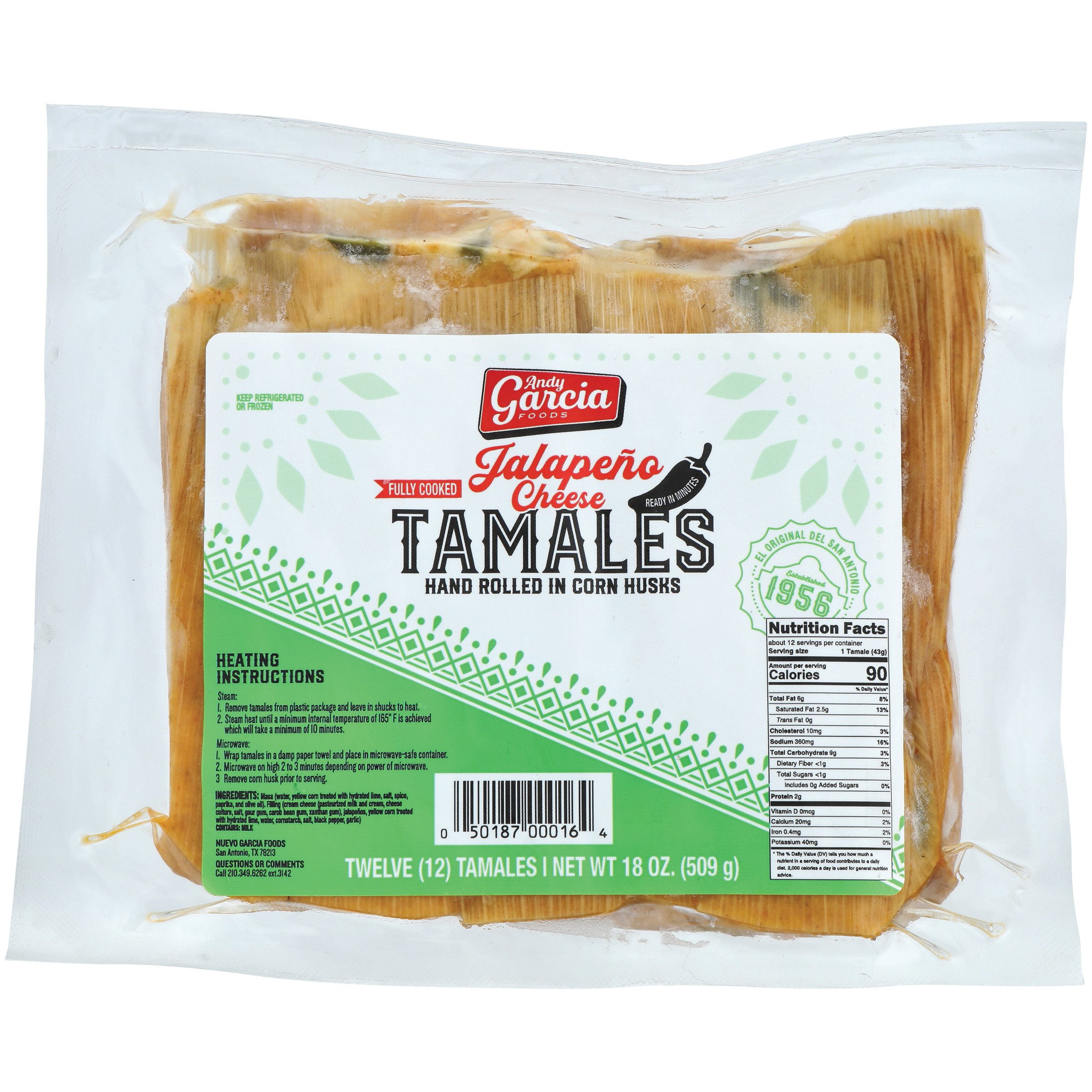 Andy Garcia Fully Cooked Jalapeno Cheese Tamales - Shop Appetizers