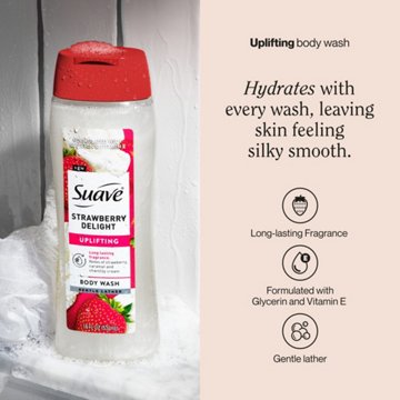 Suave Uplifting Body Wash - Strawberry Delight, 18 oz