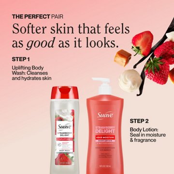 Suave Uplifting Body Wash - Strawberry Delight, 18 oz
