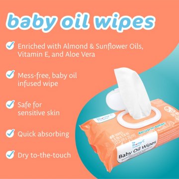 The Pharma-C Company Baby Oil Wipes, 60 ct
