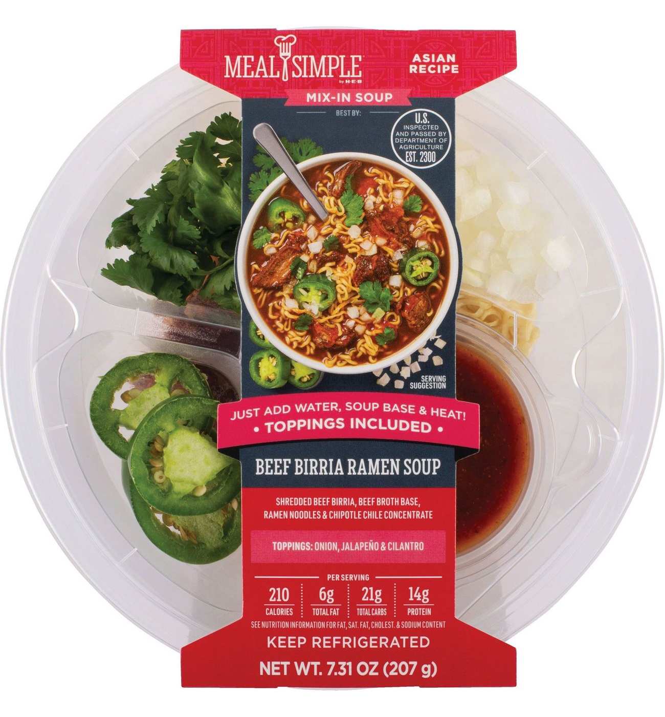 Meal Simple by H-E-B Beef Birria Mix-In Ramen Style Bowl; image 1 of 5