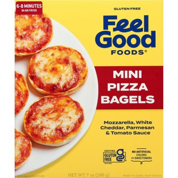 Feel Good Foods Gluten Free Mini 3 Cheese Pizza Bagels, 7 oz
