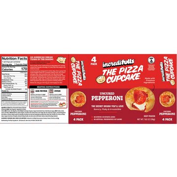 Incredifulls The Pizza Cupcake - Uncured Pepperoni, 4 ct