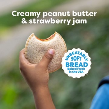 Smucker’s Uncrustables Bright-Eyed Berry Peanut Butter & Strawberry Jam 12g Protein Sandwiches, 8 ct