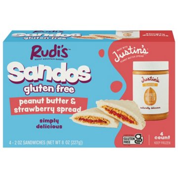 Rudi's Gluten Free Peanut Butter & Strawberry Sandos, 4 ct