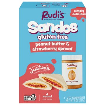 Rudi's Gluten Free Peanut Butter & Strawberry Sandos, 4 ct