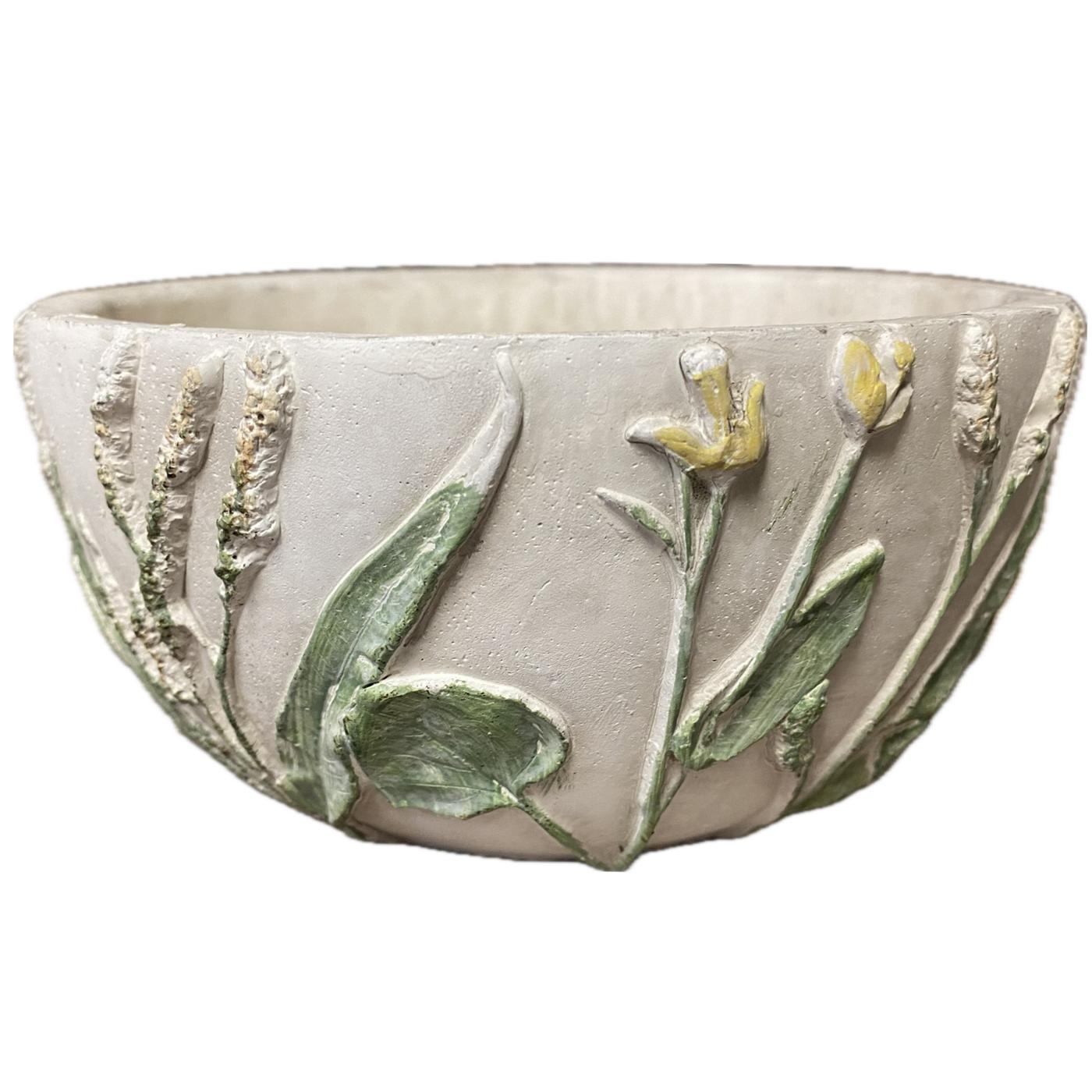Rustic Swank Morning Dew Scented Cement Flower Bowl Candle - Shop ...