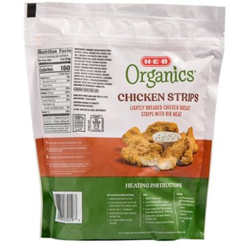 H-E-B Organics Frozen Lightly Breaded Chicken Strips