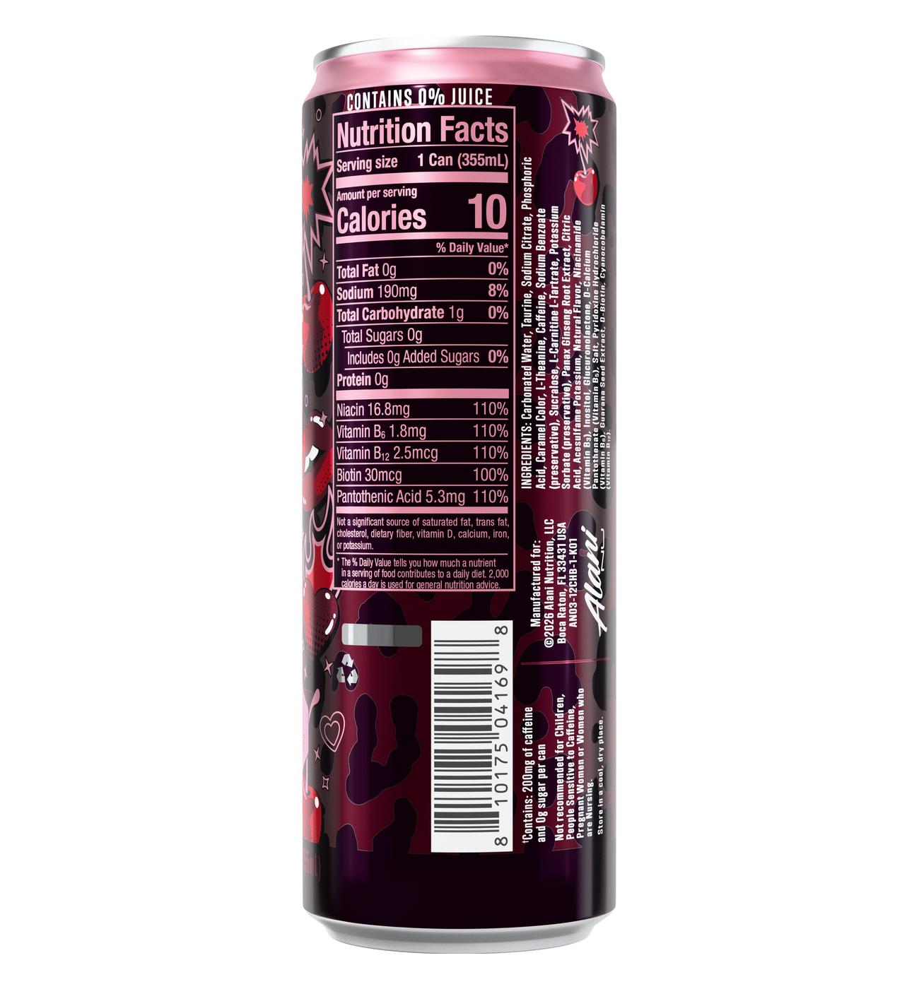 Alani Nu Zero Sugar Energy Drink - Cherry Bombshell; image 2 of 3