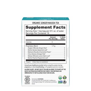 Earth Mama Organic Ginger Nausea Tea