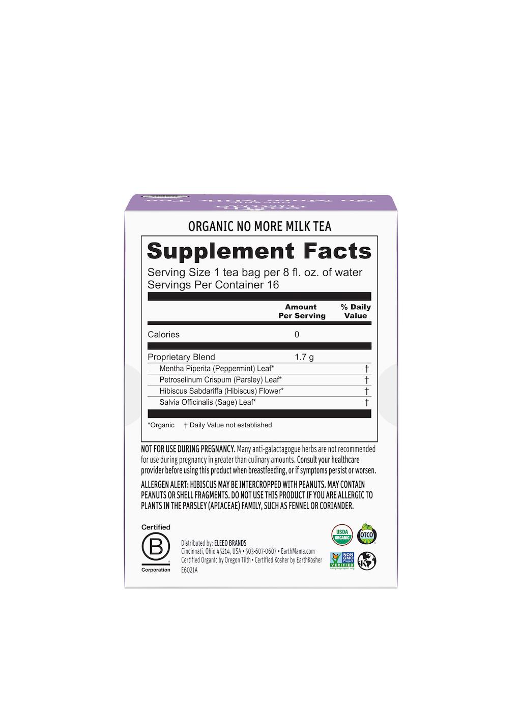 Earth Mama Organic No More Milk Tea; image 4 of 10