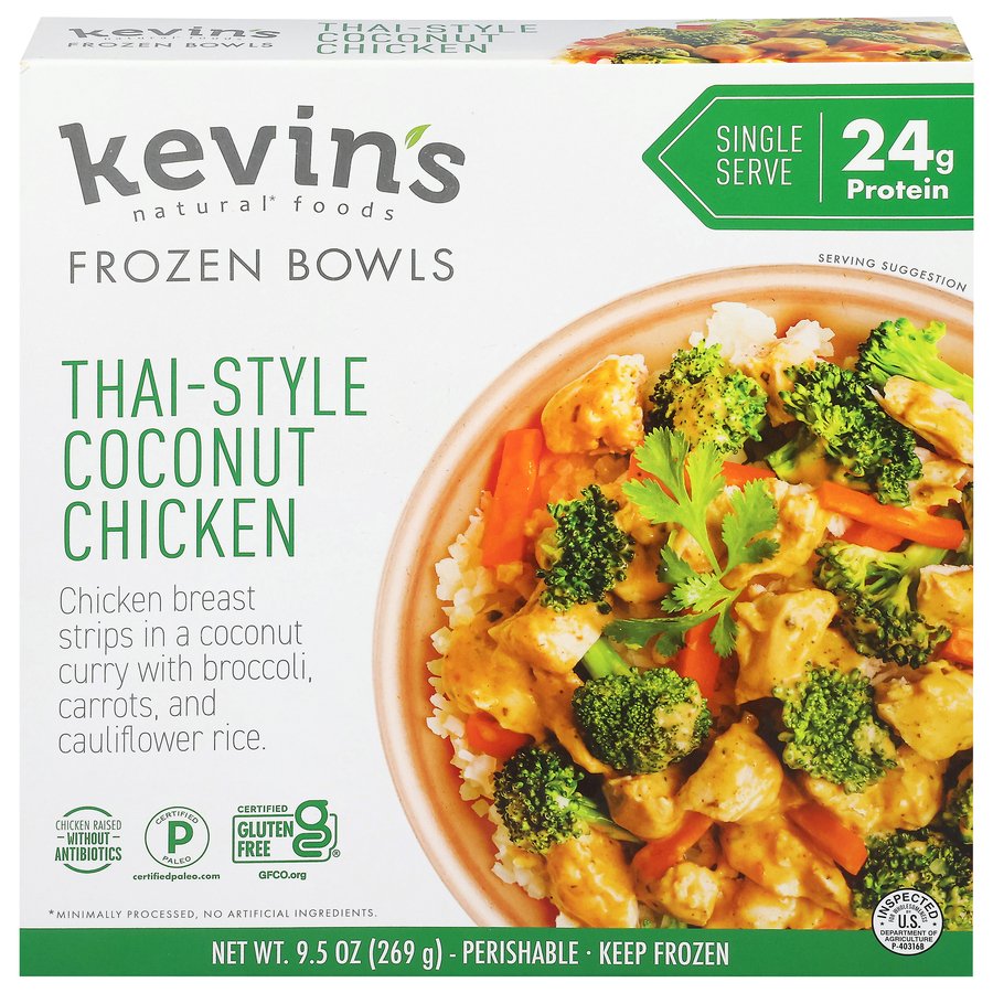 Kevin's Natural Foods 24g Protein Thai Style Coconut Chicken Frozen ...