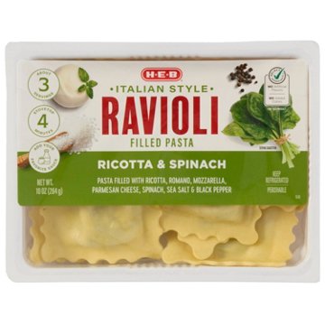 H-E-B Italian-Style Ravioli Filled Pasta - Ricotta & Spinach