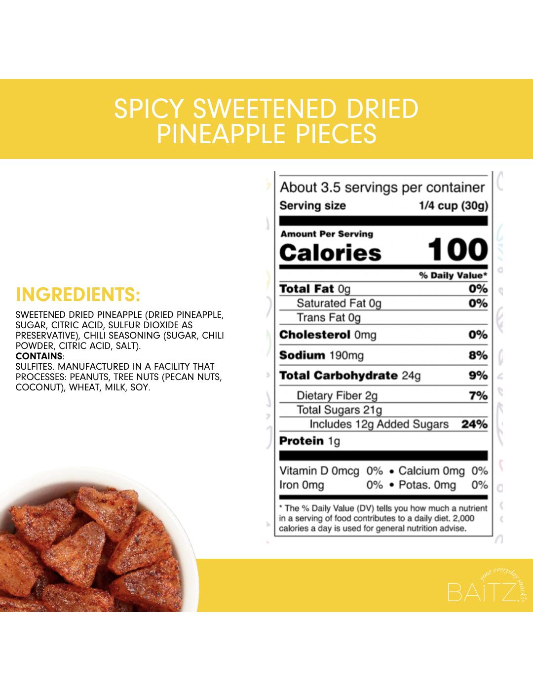 Baitz Spicy Sweetened Pineapple Pieces; image 2 of 8